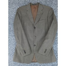 Hugo Boss Einstein Sigma Mens Brown 3-Button Wool Suit Jacket Micro Pattern 42L