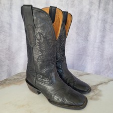 Harrys Lizard Western Cowboy Boots Black Mens...