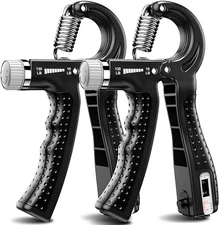 2 Hand Grip Strengthener Power Trainer Gripper Strength Adjustable Gym Exerciser