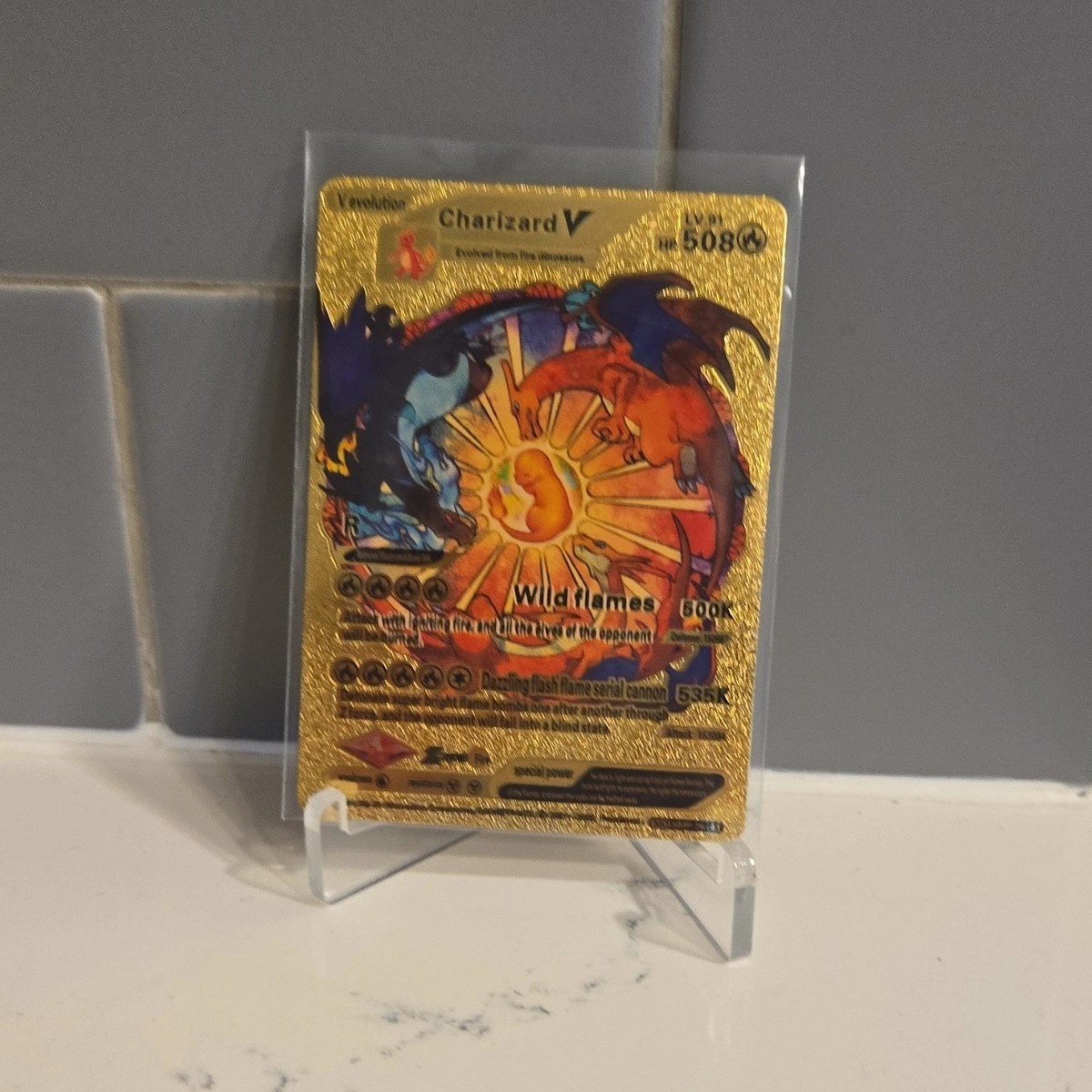 Pokémon Charizard V Gold Metal 508 Wild Flames Foil 500 HP 535k