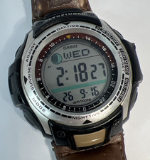 Vintage Casio PAS-400B 2632 Pathfinder Fishing & Hunting Chronograph Men’s Watch