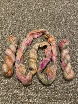 3 Skeins Lot Hand Dyed Silk Mohair Yarn Lace Mohair Yarn 150g Rose Garden