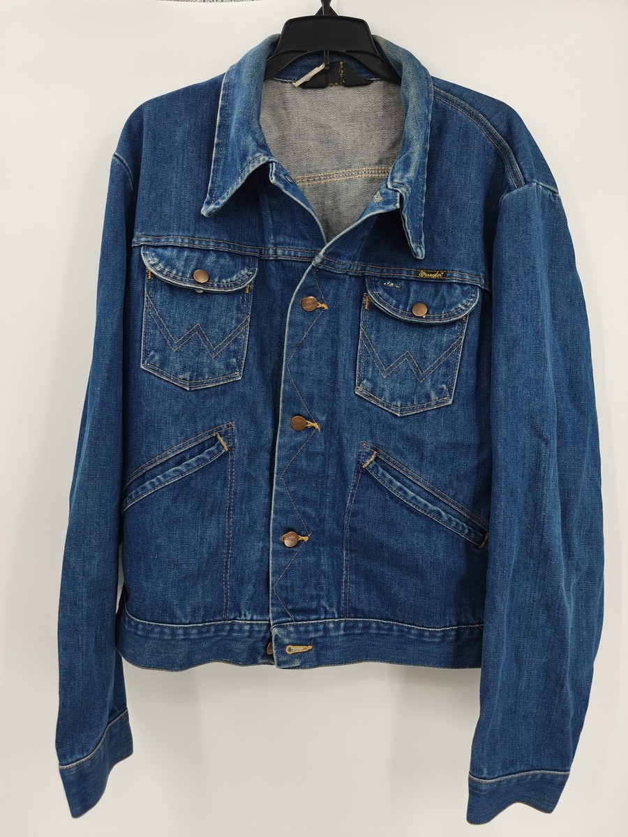 Vintage Wrangler Denim Jacket Mens Size 46 Blue 126MJ Sanfor
