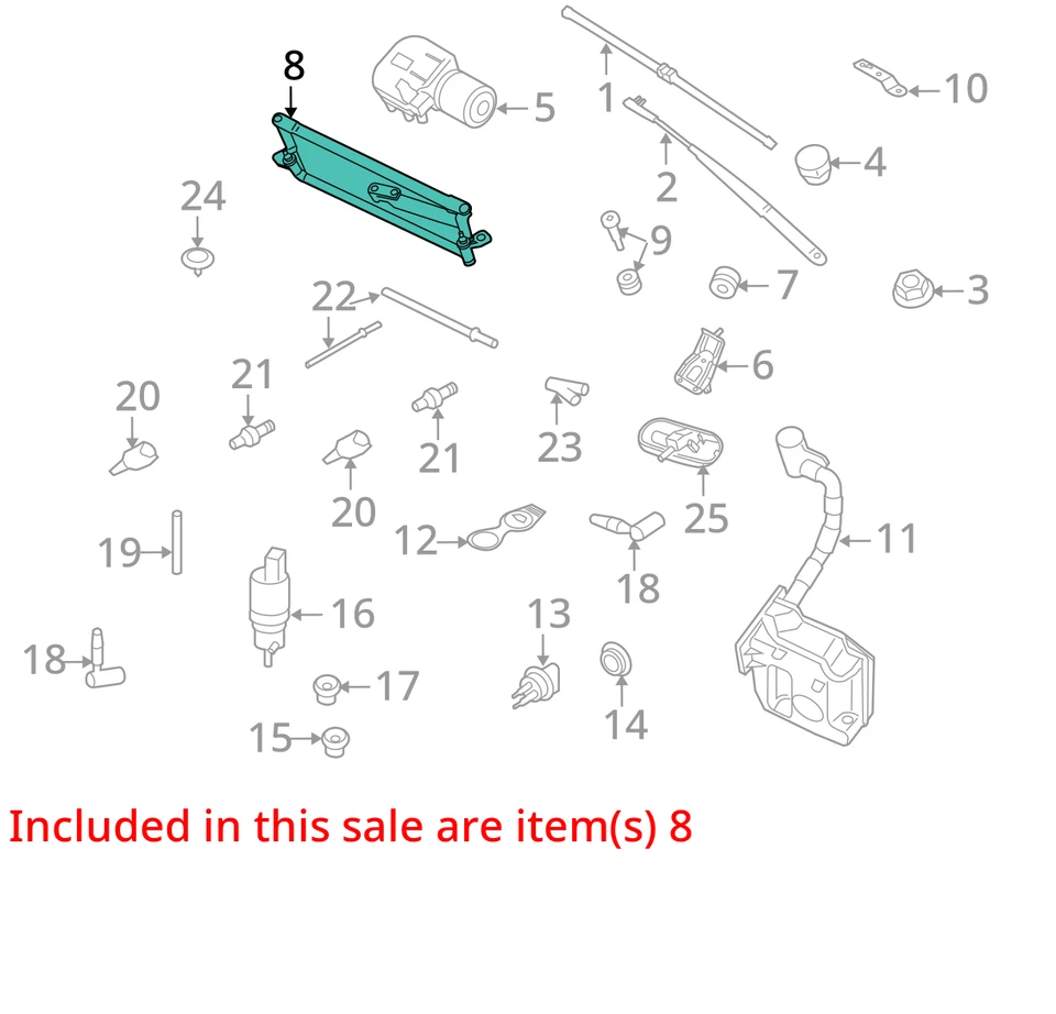 Volkswagen EOS 2007 limpiaparabrisas transmisión OEM 116 k millas - LKQ348766548 Foto 4 de 4