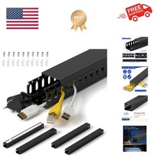 H1.4 W1.6in Professional Server Rack Cable Management Raceway, 66in 4X L16.5i...