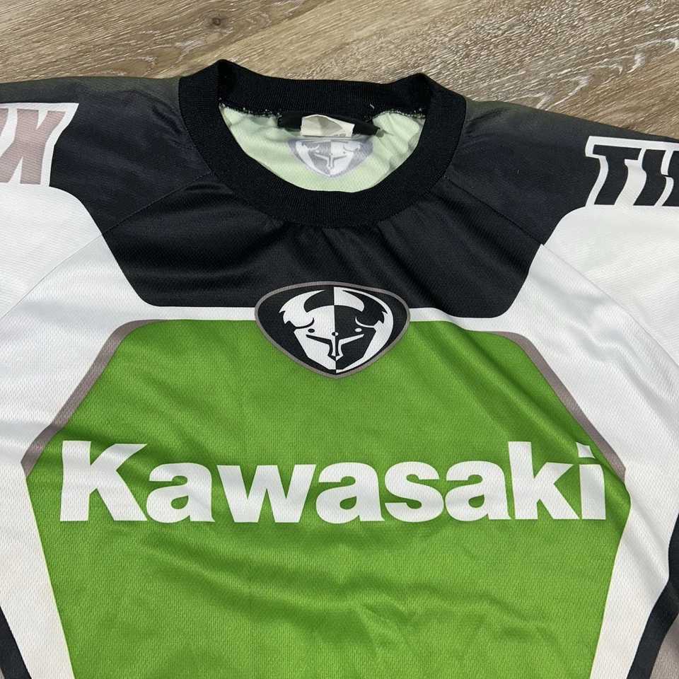 Camiseta deportiva Kawasaki Thor Phase de colección motocross para hombre XL verde negra ropa de carreras Foto 4 de 4