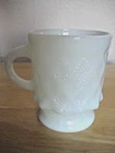 Anchor Hocking Kimberly Diamond Milk Glass Coffee Mug Vintage