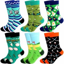 6 Pairs Funny Golf Socks Men Women Valentine Gift Lover Birthday Party