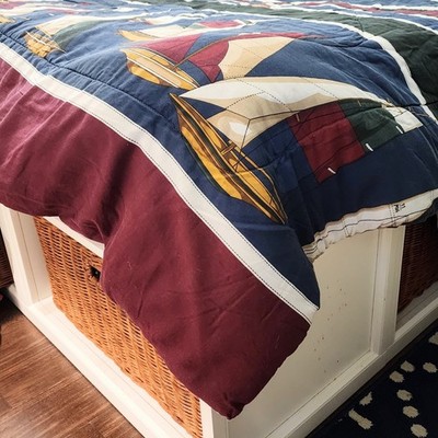Domestications Chesapeake Bay Full Comforter + Sheet Set Nautical Stripes Boats 