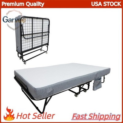 Portable Rollaway Bed 75x31/38/45in with Mattress and Frame   Adult Folding Bed