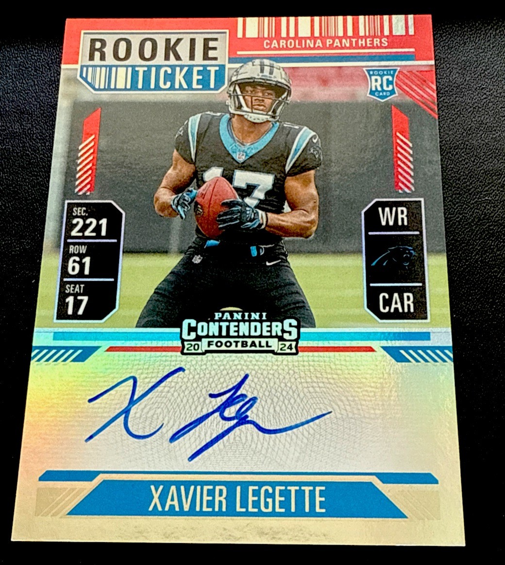 2024 Contenders Rookie Ticket Red Zone Auto Xavier Legette