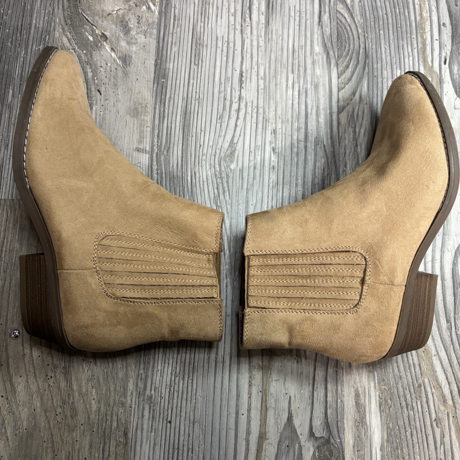 Universal  Thread Tan Western Pull On Booties Wom… - image 6