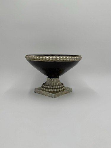 Vintage Decorative Pedestal Bowl Urn Gold Trim Accent Centerpiece Home Decor - Picture 20 of 20