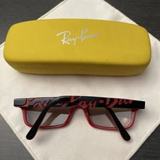 Ray Ban 1535 3573 Kids Black Red Rectangle Eyeglasses 48-16 130 Good Used Frames