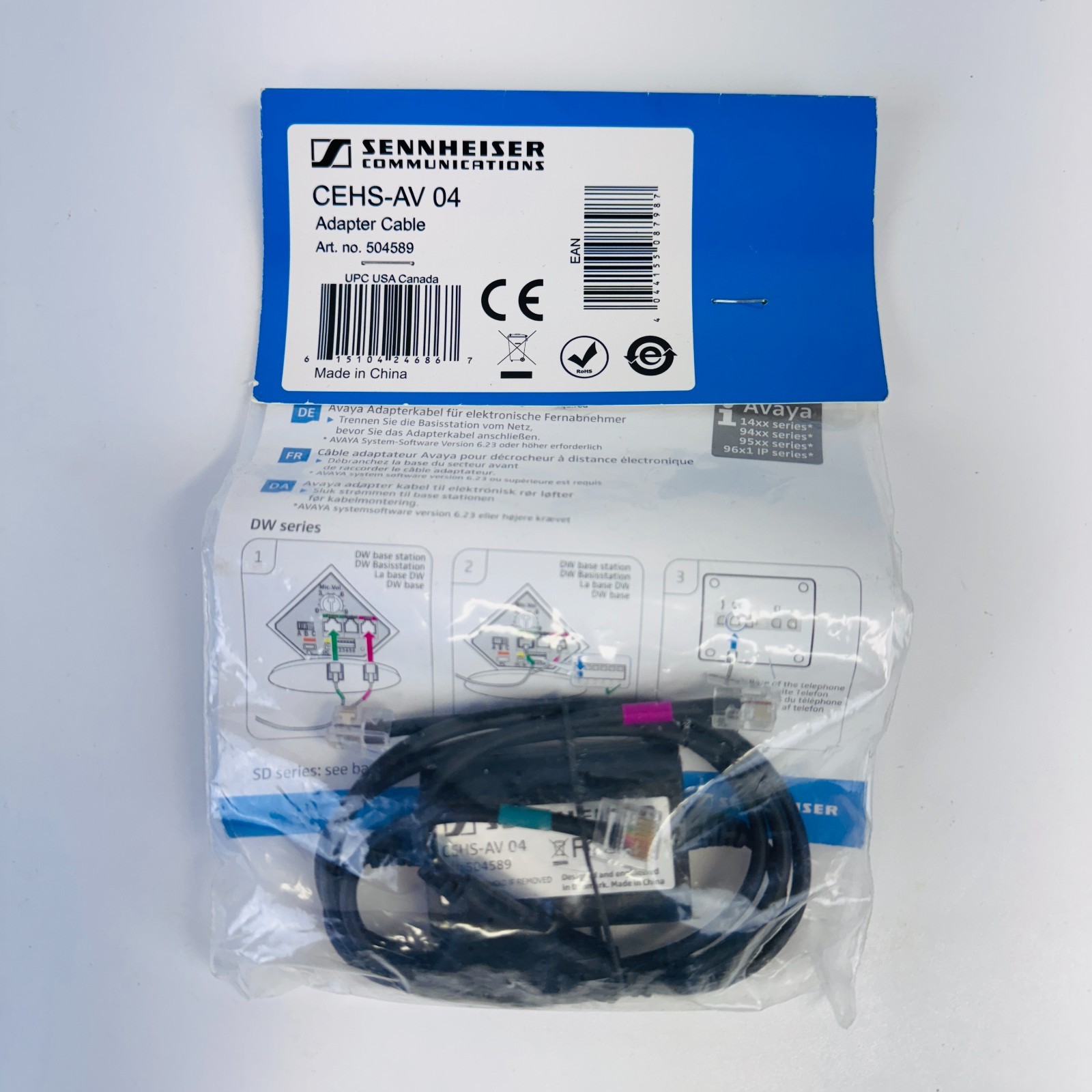 Sennheiser CEHS-AV 04 Male to Male 1m RJ12 & RJ9 to RJ45 Avaya Adapter - Image 2