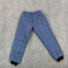 RefrigiWear Pants Mens Medium Blue Quilted Insulated Workwear Liner Elastic Cuff