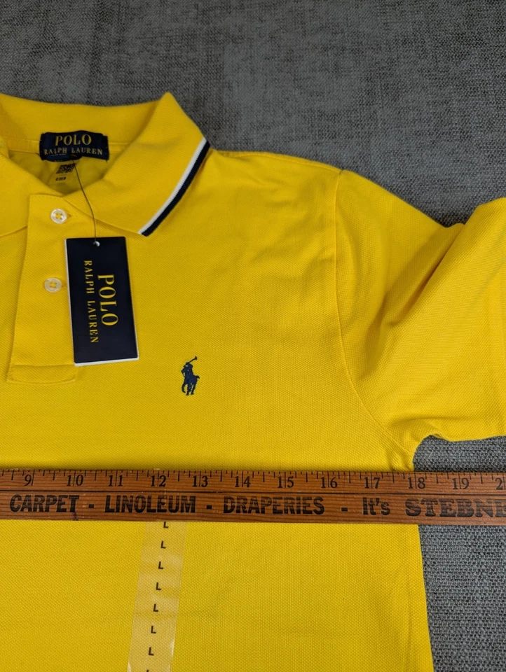 NUEVO CON ETIQUETAS Polo Ralph Lauren Polo Niño Niño L 14/16 Amarillo Algodón Malla Clásico Poni Foto 4 de 4