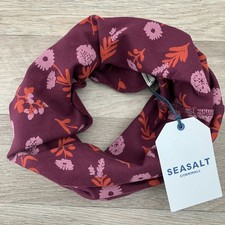 BNWT SEASALT FLEECEY HANDYBAND SCARF flower shadow dark hellebore