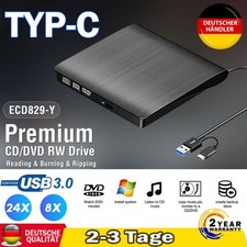 USB 3.0 CD/DVD Laufwerk Externes Type C Brenner Player für Windows 11 HP Laptop