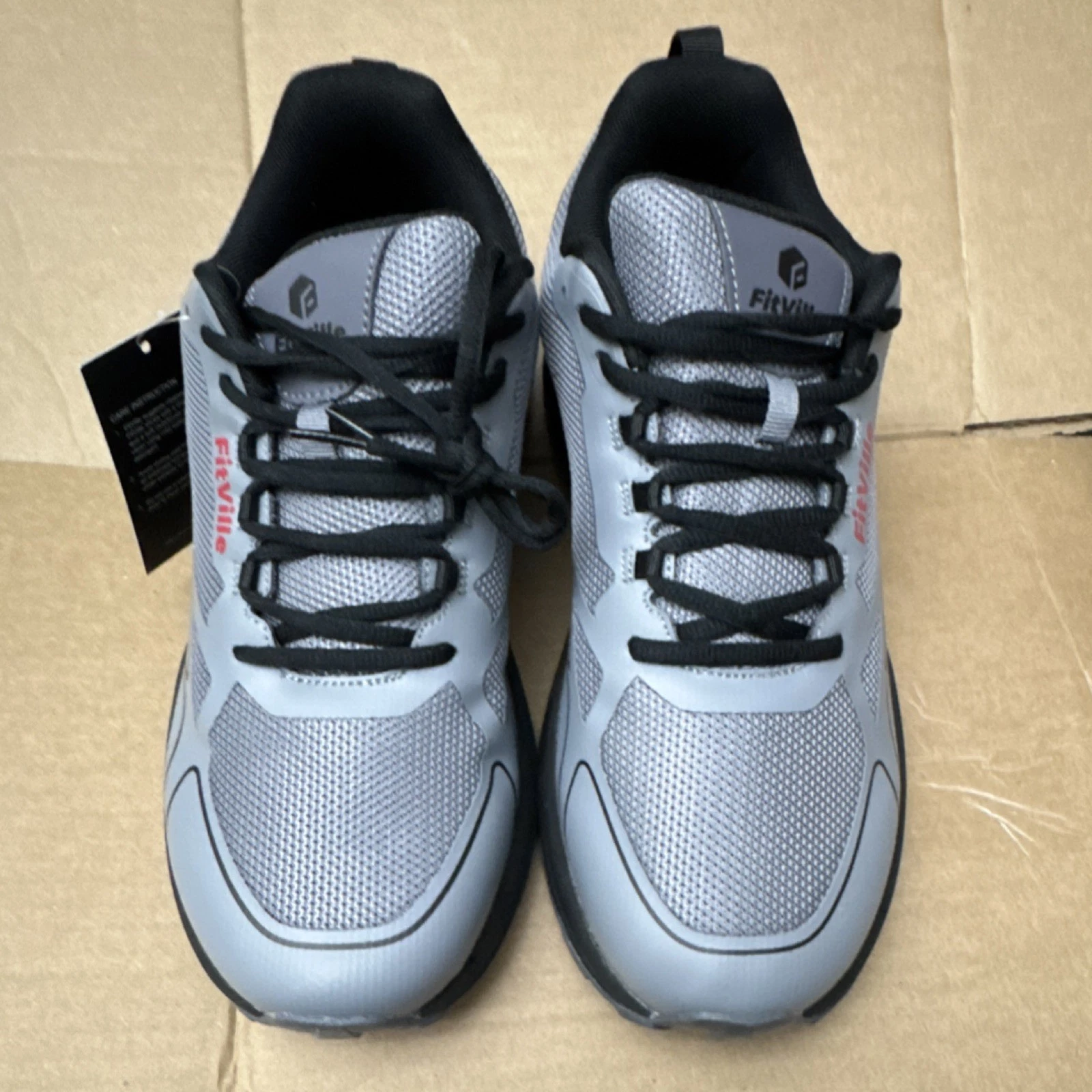 FitVille AllTraction Trail V3 Gray Black Men's Low Top Athletic Sneakers
