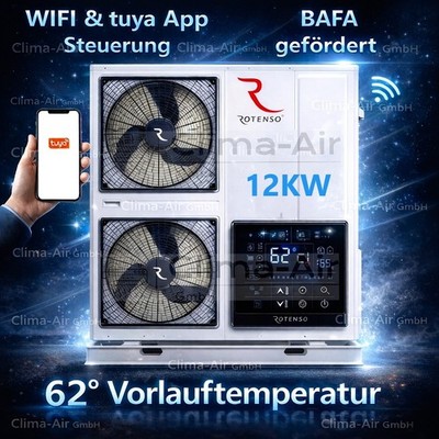 Wärmepumpe Monoblock Rotenso Windmi 12KW BAFA Wifi A+++, 62° Vorlauftemperatur