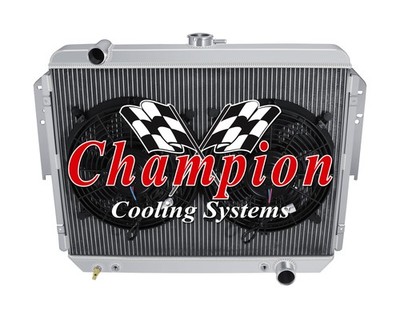 Atom Champion 2 Row Radiator W/ 2 12'' Fans for 1984 - 1989 Dodge W100 #EC959