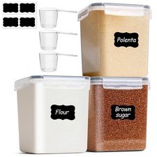 Flour Storage Containers 2.5L Set of 3 Plastic Airtight Food Storage Containers