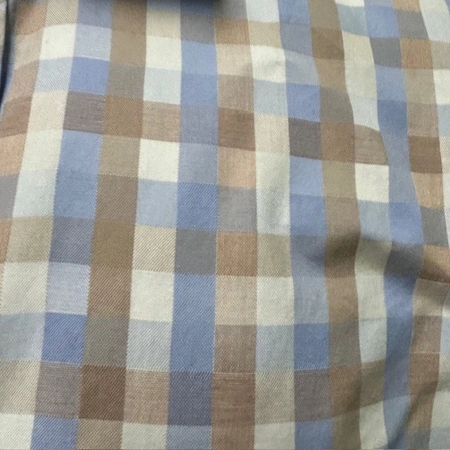 ZAGIRI Dress Shirt Mens Large Button Up Unique Brown Blue Checked Accent Stitch - Image 4 of 4