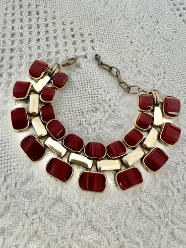 Red Jelly Link Lucite Link Bracelet