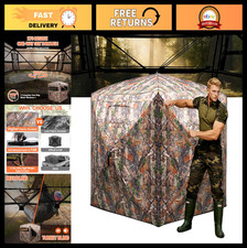 270/360° See-Through Hunting Blind - 2/3 Person Camouflage Pop-Up Tent, Portable