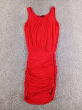Guess Los Angeles Small Womens Dress Red Sleeveless Scoop Neck Viscose Blend