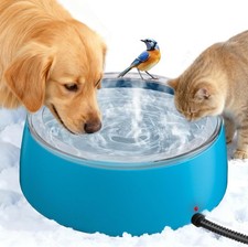 Newget 3L Heated Water Bowl, Outdoor Large Dog Bowls, Outside A-Blue