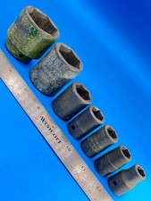 Snap-on Impact Socket Set 1/2” Dr 7/16” to 1-7/16” 6 Point 7 Pieces USA T-3-8