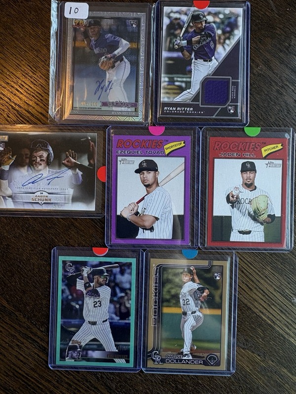 Topps Baseball Colorado Rockies 31-Card Team Lot, Autos Relic And Numbered Cards
