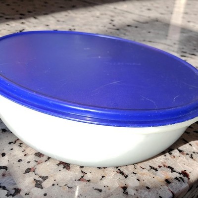 Tupperware Fix N Mix 26 Cup Bowl with Lid 274 2540A Blue Sheer 12'' USA Vintage