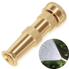 12380 Brass Adjustable Twist Water Hose Spray Nozzle with Powerful Water Stream