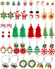 20 Pairs Christmas Earrings for Women, Holiday Xmas Dangle Earrings Bow Tree Bel
