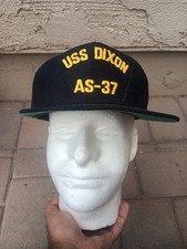 Vintage USS Dixon AS-37 Snapback Hat Made In USA