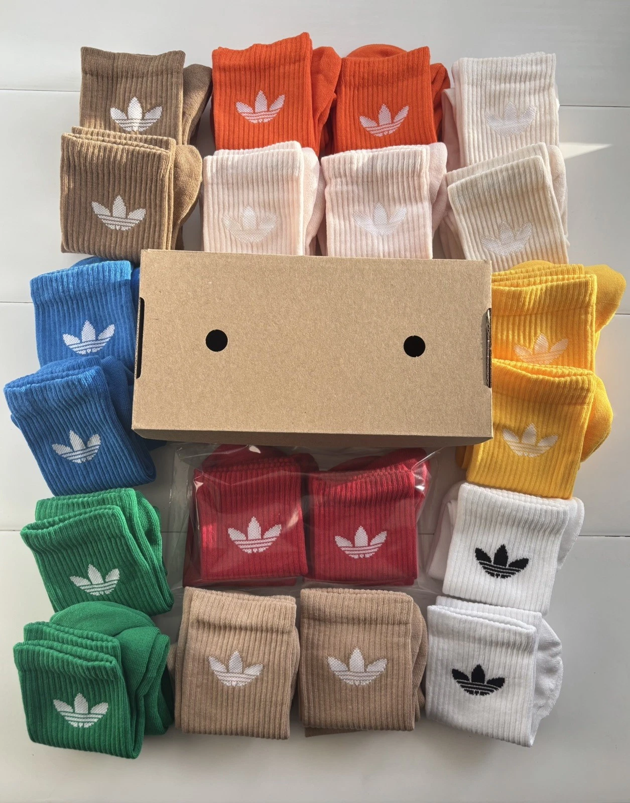 Adidas originals 2 PAIRS Cushioned Customisable Socks Large men woman gift Box