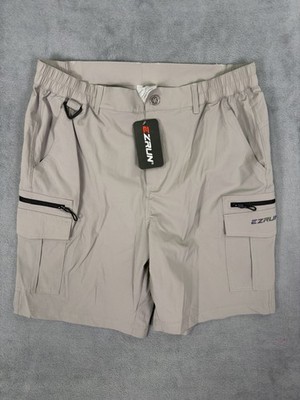 New EzRun Shorts Mens Medium Gray Nylon Cargo Lightweight Hiking Outdoor