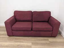 SOFA 2.5 Seater Plum Fabric Removable Cushions Wooden Feet FREE DELIVERY