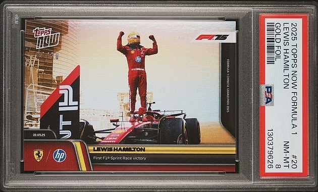 2025 Topps Now Formula 1 F1 Lewis Hamilton #20 Gold /50 view 1