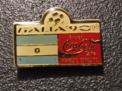 Pin s Sport Fußball WM Italien 90 Coca Cola Flagge Argentinien (1889)