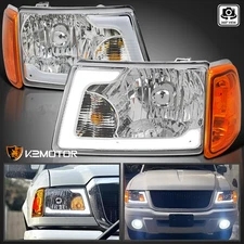Fits 2001-2011 Ford Ranger Clear Headlights+Amber Corner Lamps w/ LED Tube
