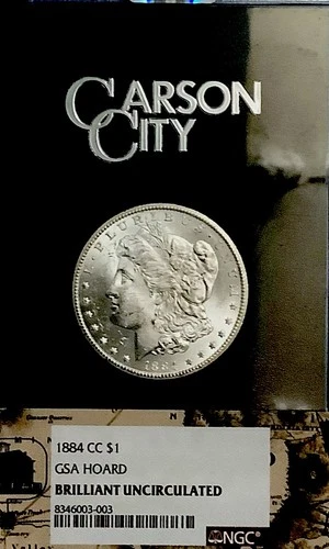 1884-CC MS64 GSA Hoard Morgan Silver Dollar NGC Certified with Box/COA