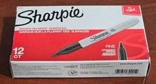 Sharpie Permanent Fine Point Marker Black 30001 12 ct NEW ( 1 dozen ) 