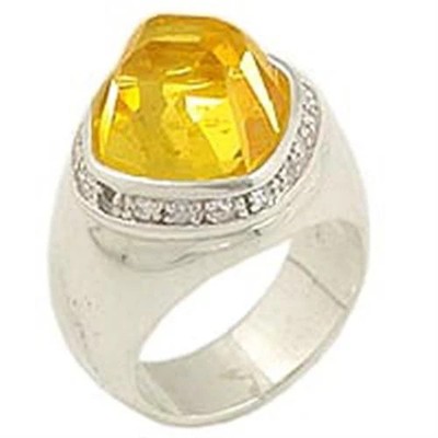 Women's High-Polished 925 Sterling Silver Ring CZ Citrine - Just Because, Stocki