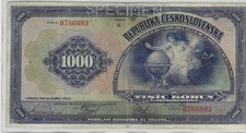 TSCHECHIEN 1000 KORUN 1932 SPECIMEN F/VF