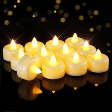 12/24/50/100/150Pack Flameless Candles, Battery Operated LED Tea Lights, Long La