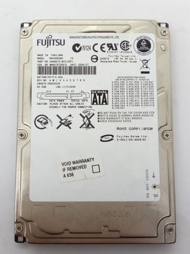 FUJITSU ***MHV2060BH*** 60 GB SATA HDD Notebook 2,5 ZOLL #NFP1722